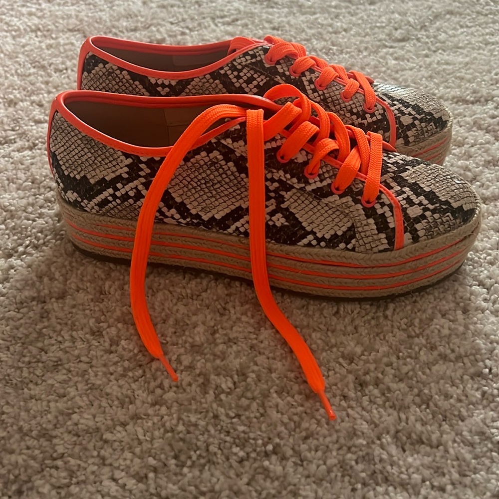 Stylish Orange and Black Platform Sneakers